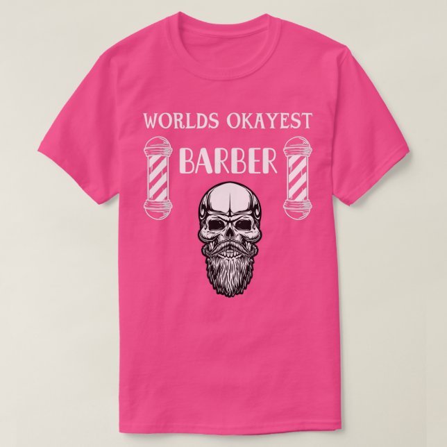 T-shirt Mondes Okayest Barber Dapper Typographie du crâne  (Design devant)