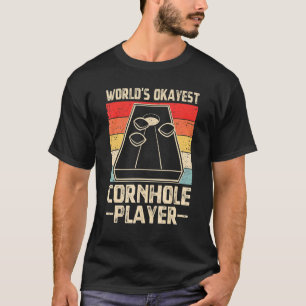 T-shirt Mondes Okayest Cornhole Joueur Rétro Cornhole Bean