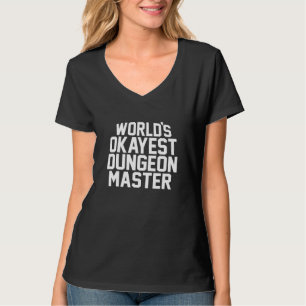 T-shirt Mondes Okayest Dm D20 Tabletop Rpg Dungeon Retro