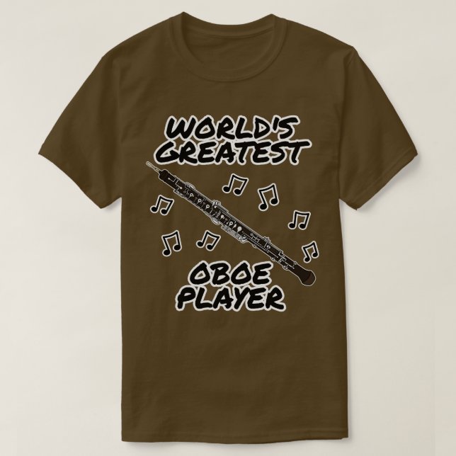 T-shirt Mondes plus grand Oboe Lecteur Oboist Woodwind Mus (Design devant)