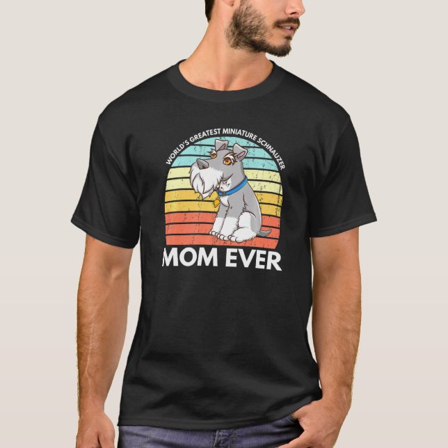 T-shirt Mondes plus grande miniature Schnauzer Maman Cute  (Devant)