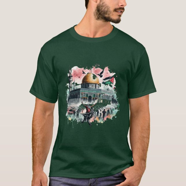 T-shirt mondial de la mosquée Al aqsa (Devant)
