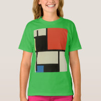 Mondrian Composition Moderne Abstrait Vert Enfants