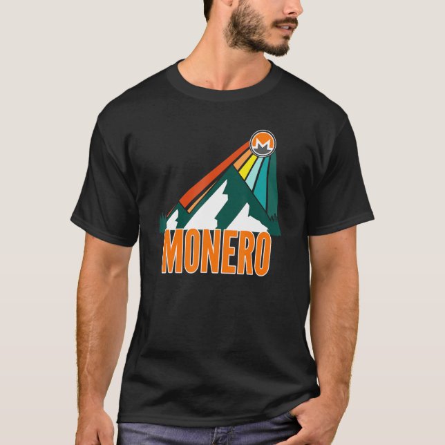 T-shirt Monero Xmr Crypto Mountain Sun Rays Cryptomonnaie (Devant)