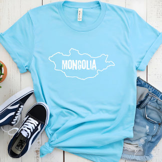 T-shirt Mongolie Carte du pays Ligne directrice de la fron