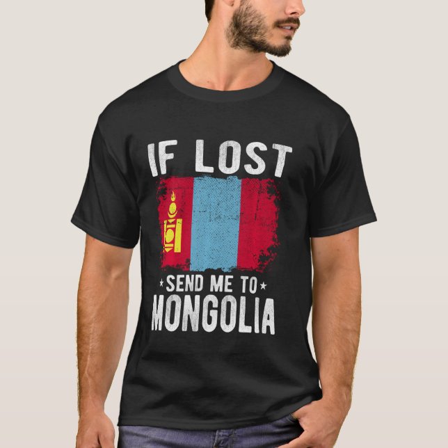 T-shirt Mongolie Drapeau Souvenir - Si perdu envoyez-moi à (Devant)