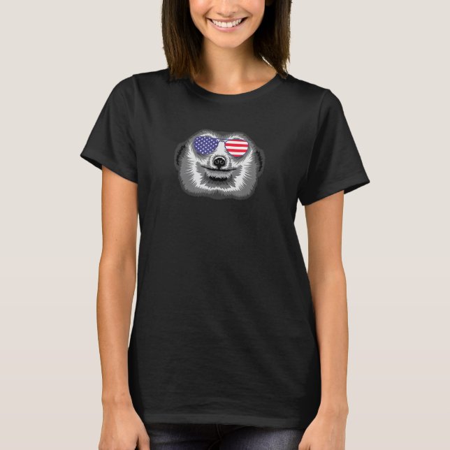 T-shirt Mongoose Cool Portant Des Lunettes De Soleil Drape (Devant)