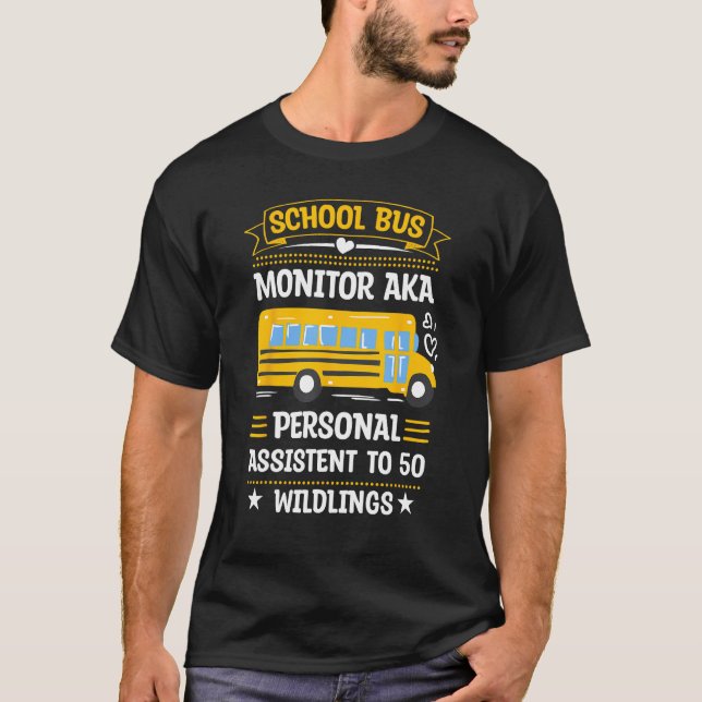 T-shirt Moniteur d'autobus scolaire Aide-accompagnatrice É (Devant)