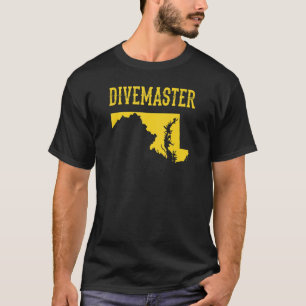 T-shirt Moniteur de plongée Maryland Divemaster Drapeau de