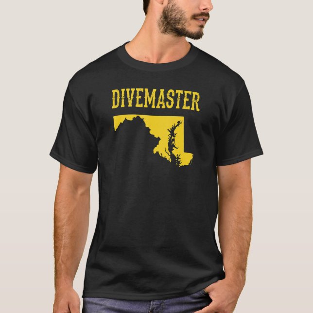 T-shirt Moniteur de plongée Maryland Divemaster Drapeau de (Devant)