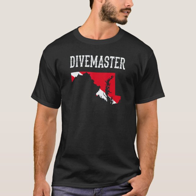 T-shirt Moniteur de plongée Maryland Divemaster Plongée Dr (Devant)