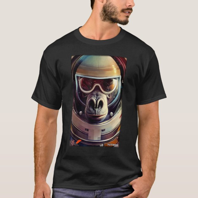 T-shirt Monkey Ape Animal Astronaut Space Universe Galaxy  (Devant)