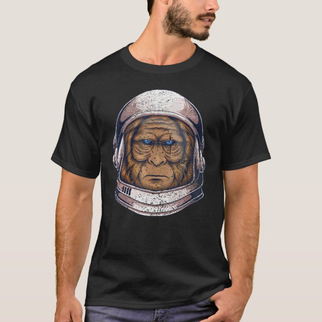 T-shirt Monkey, astronaute vintage des voyages spatiaux (Devant)