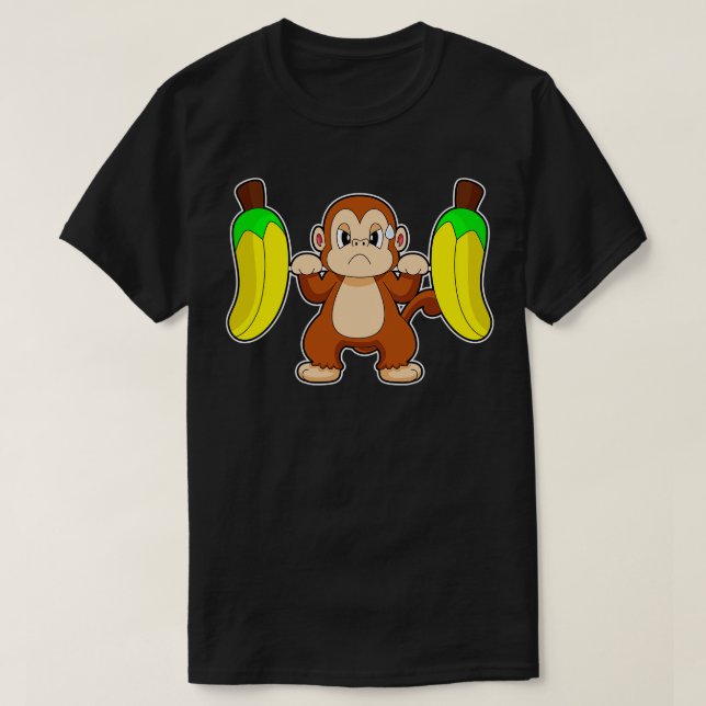 T-shirt Monkey Banana Bodybuilding (Design devant)
