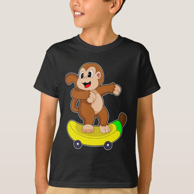 T-shirt Monkey Banana Skateboard (Devant)