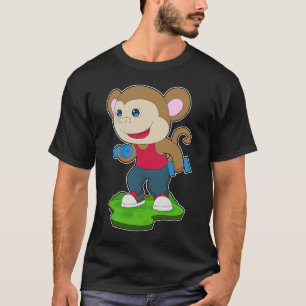 T-shirt Monkey Bodybuilding Dumbbell