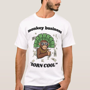 T-shirt Monkey Business – Born Cool Chimpanzee Street Art