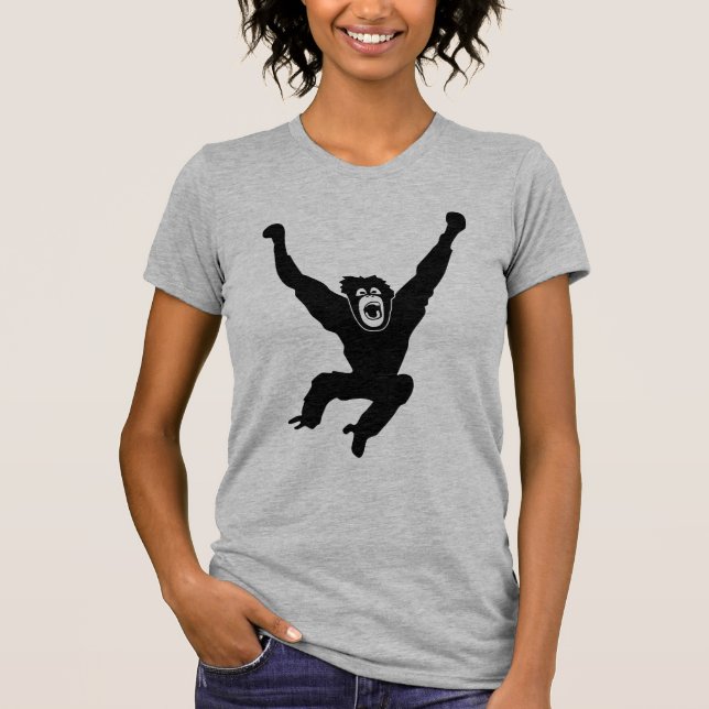 T-shirt monkey chimp gorille ape singe crazy orang utan (Devant)