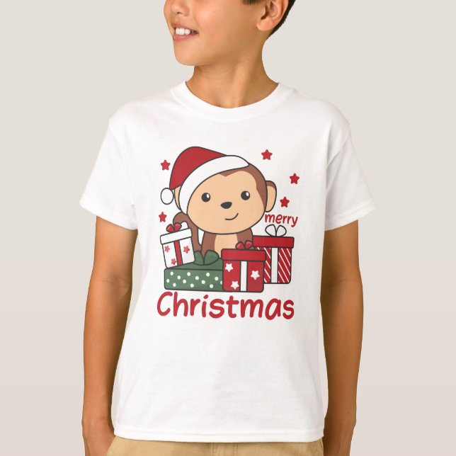 T-shirt Monkey Christma (Devant)