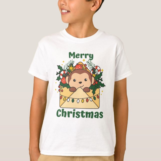 T-shirt Monkey Christmas (Devant)