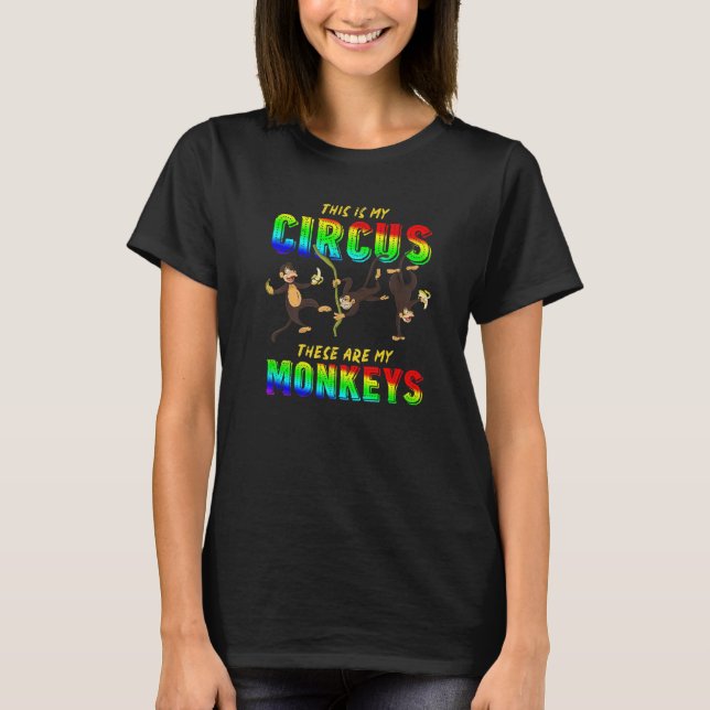 T-shirt Monkey Circus Zoo Animal Chimpanzé Singe (Devant)