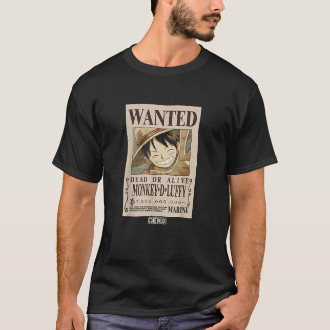 T-shirt Monkey D. Luffy Wanted Poster: 1.5 Billion Berries (Devant)