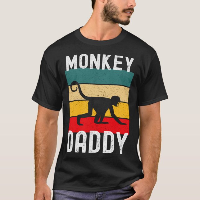 T-shirt Monkey Daddy Vintage Retro Monkey Ape (Devant)