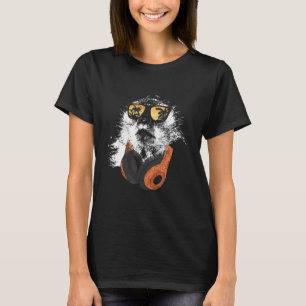 T-shirt Monkey Dj Avec Casque Et Lunettes De Soleil Partie