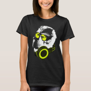 T-shirt Monkey Dj Avec Casques Et Lunettes De Soleil Fête