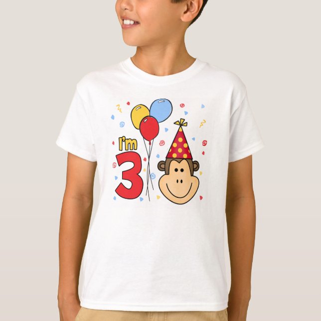 T-shirt Monkey Face 3e anniversaire (Devant)