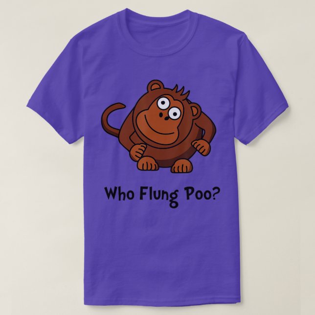 T-shirt Monkey Flung Poo Funny  (Design devant)