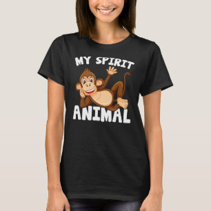 T-shirt Monkey Gorilla Mon Esprit Animal Forêt Sauvage Ani