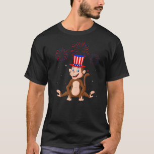 T-shirt Monkey Graphic Rouge Bleu Bleu Décor 4e