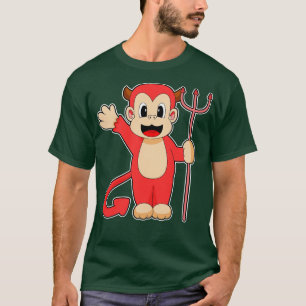 T-shirt Monkey Halloween Devil Trident