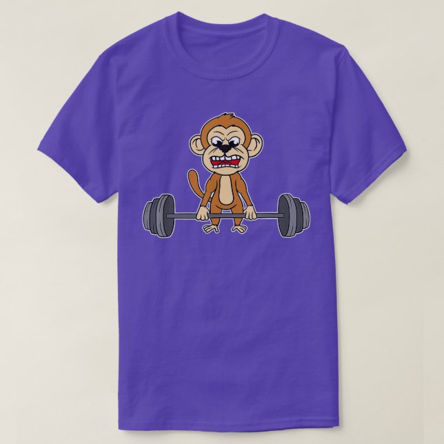 T-shirt Monkey Haltérophilie levage de poids levant de poi (Design devant)