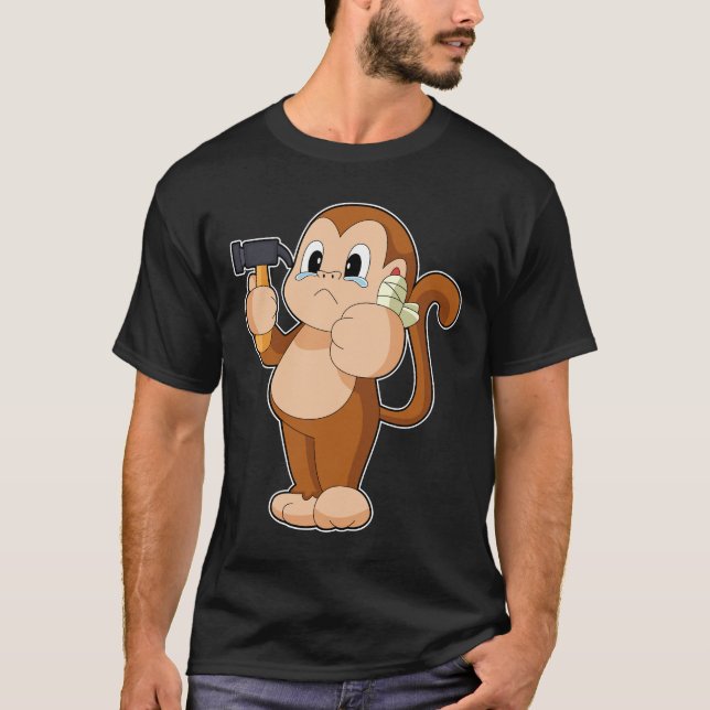 T-shirt Monkey Handyman Hammer (Devant)