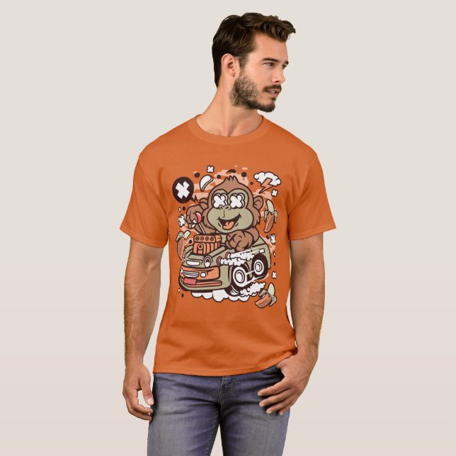 T-shirt Monkey Hotrod (Devant entier)