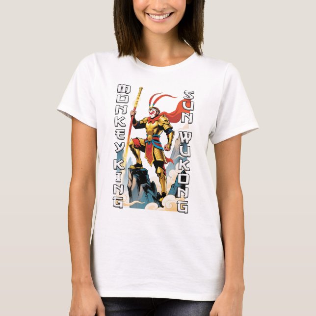 T-shirt Monkey King Comic Femmes Blanc (Devant)