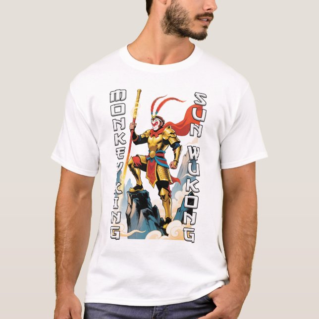 T-shirt Monkey King Comic Men White (Devant)