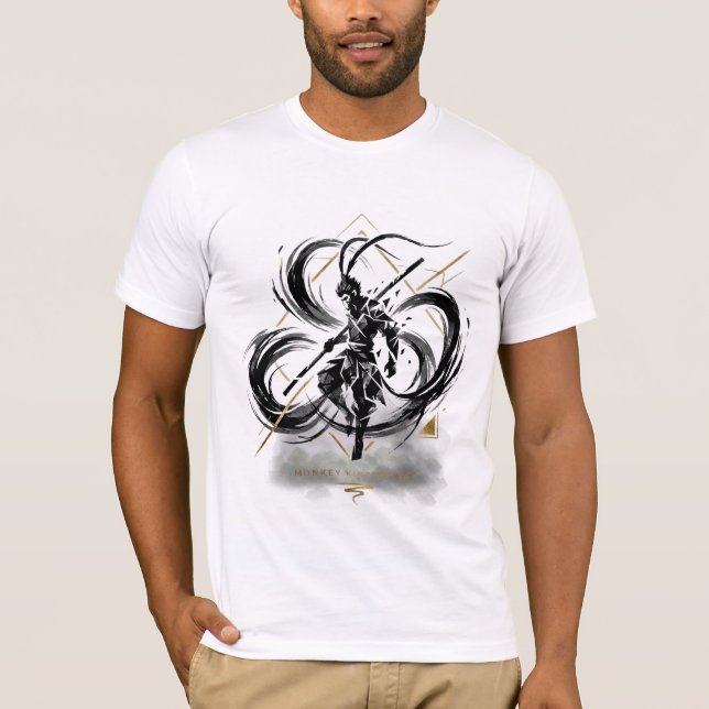 T-shirt Monkey King Spirit Ink Storm (Devant)