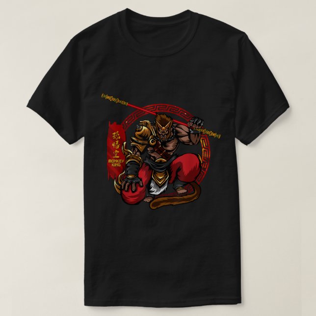 T-shirt Monkey King Sun Wukong Ancienne mythologie chinois (Design devant)
