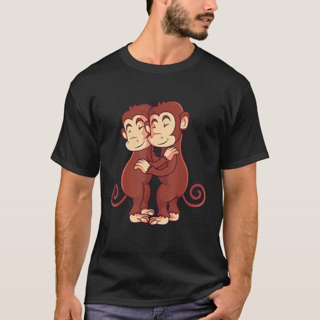 T-shirt Monkey Lover Enfants Filles Garçons Femmes (Devant)