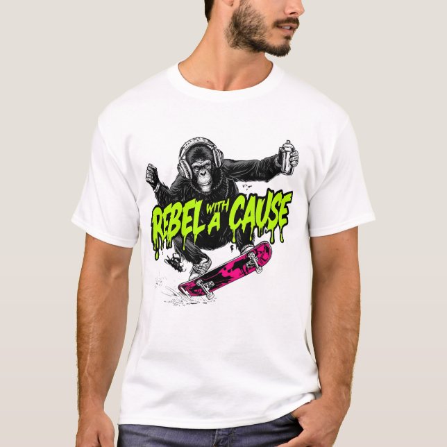 T-Shirt Monkey planche à roulettes (Devant)