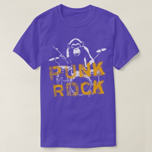 T-shirt Monkey play punkrock (Design devant)