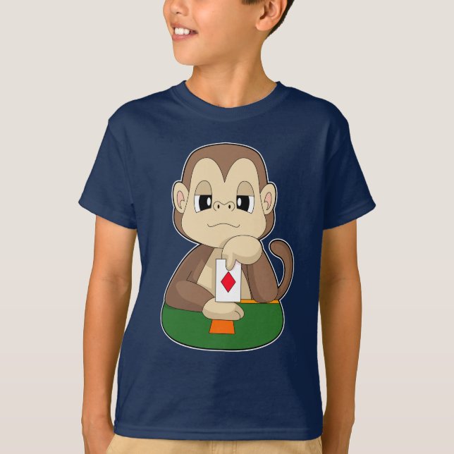 T-shirt Monkey Poker jeu de cartes de Poker (Devant)