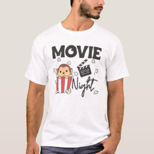 T-shirt Monkey Popcorn Movie Nuit Sweet Monkey Movies