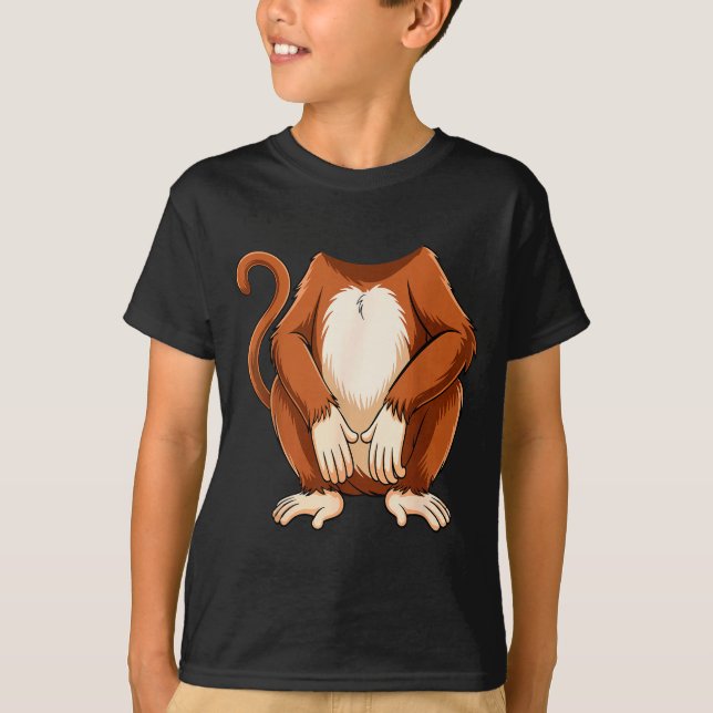 T-shirt Monkey Shirt Adult Kids Men Women Brown Monkey Cos (Devant)