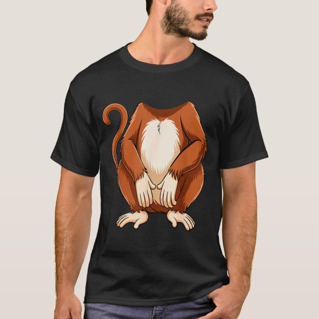T-shirt Monkey Shirt Adult Kids Men Women Brown Monkey Cos (Devant)
