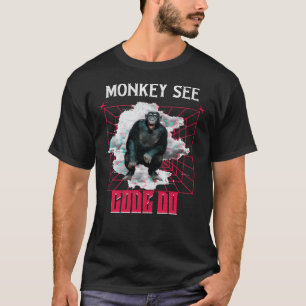 T-shirt Monkey Voir Code Do Funny Web Developer