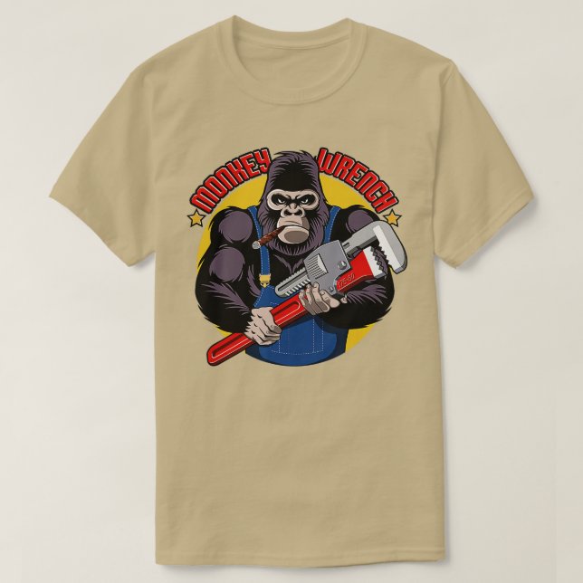 T-shirt Monkey Wrench Mécanique Grease Monkey Réparation d (Design devant)